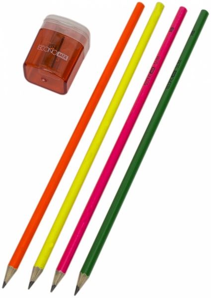 Набір олівців Чорнографітних 5 шт з чинкою Economix