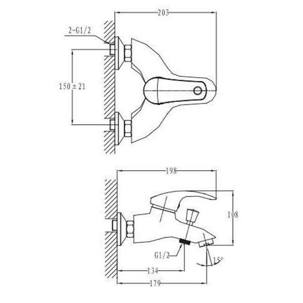 Змішувач для ванни Imprese BRNO Satinox 1015S