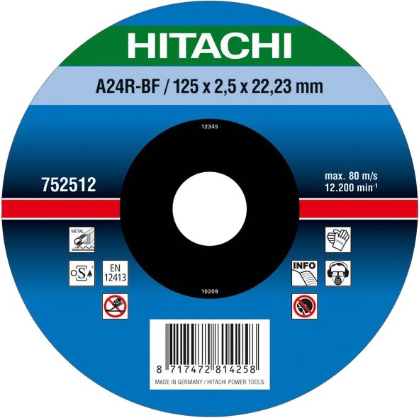 Круг отрезной Hitachi по металлу 180x3,0x22,2 752514