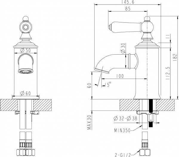 Смеситель для умывальника Bravat Art F175109C