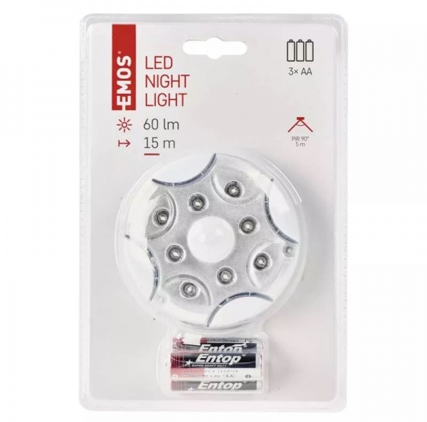 Ночник-фонарик Emos P3310K 60Lm с датчиком движения 3xAA