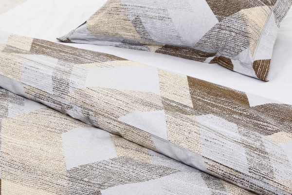 Комплект постільної білизни Artex 1,5 сірий із принтом La Nuit (без простирадла) 