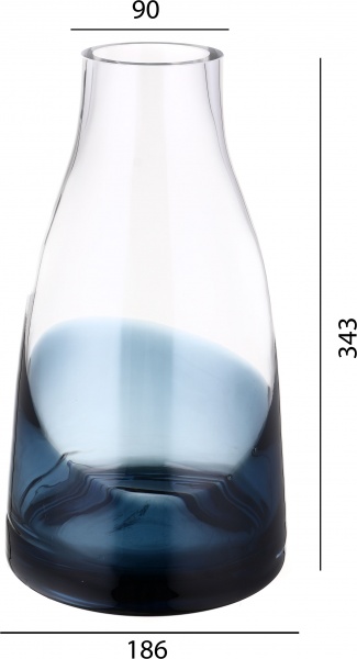 Ваза скляна Wrzesniak Glassworks Яншо 34 см темно-синя 