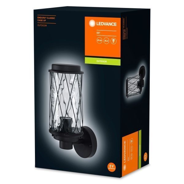 Світильник вуличний настінний Ledvance Classic Cage Up E27 IP44 чорний 