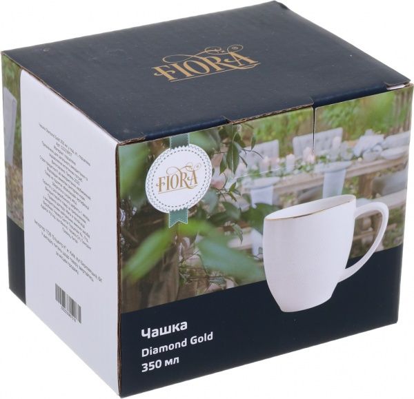 Чашка Diamond Gold 350 мл фарфоровая Fiora