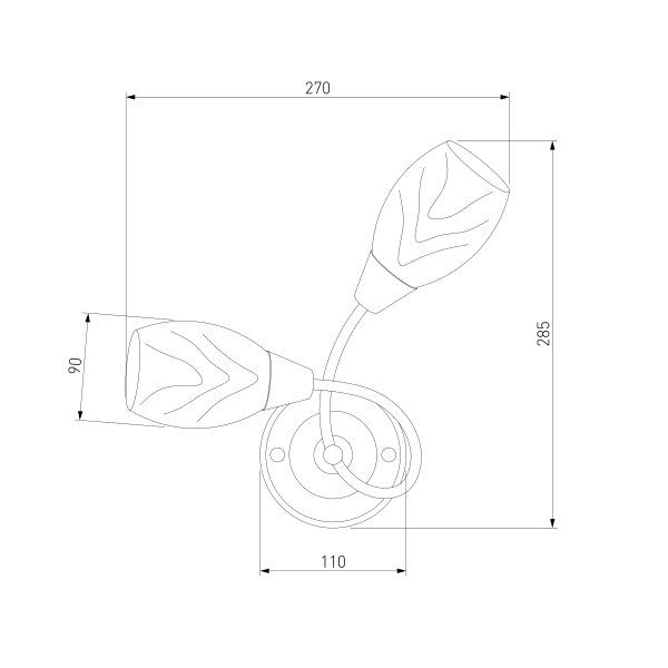 Бра Strotskis Virginia 2275/2 2x60 Вт E27 хром 