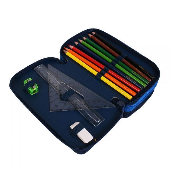 Пенал шкільний 31 предмет Triple Space Car 50033041 Herlitz синьо-блакитний