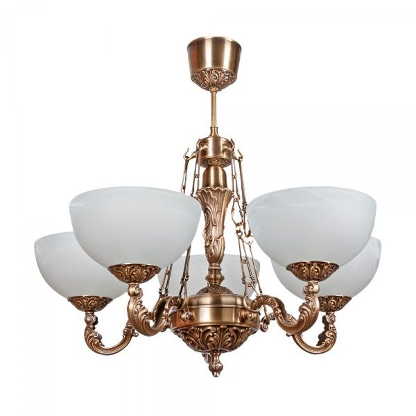 Люстра подвесная Фабрика Світла НСБ 012-5х60-351 5x60 Вт E27 латунь 