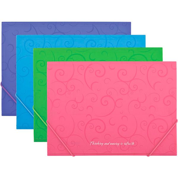 Папка Buromax Barocco пластиковая ассорти 4 шт