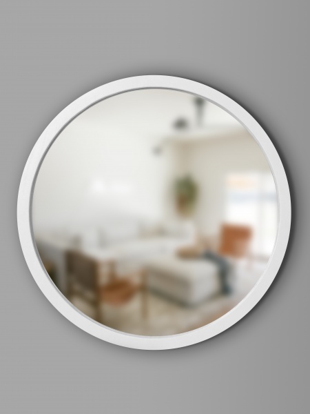 Зеркало настенное Luxury Wood Perfection Slim ясень снежно-белый D700 мм 