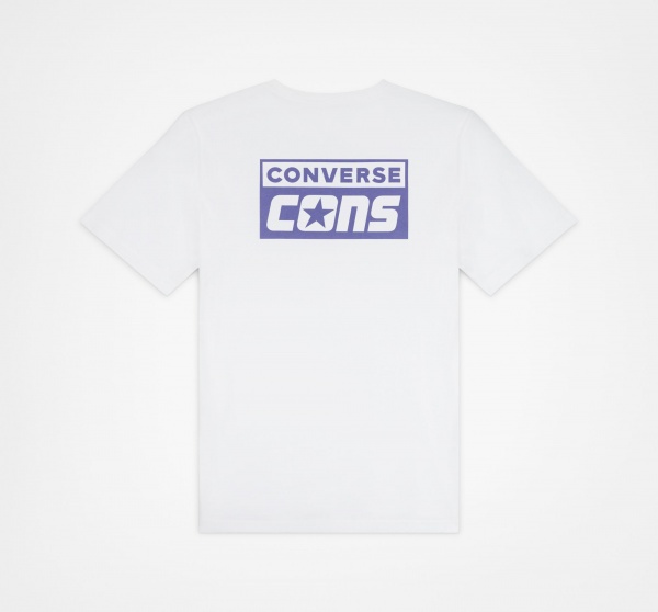 Футболка Converse Cons Short Sleeve Tee 10021134-A08 р.L білий із фіолетовим