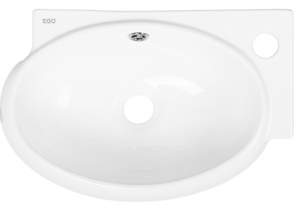 Умивальник EGO підвісний R 43х29х15 см з отвором під змішувач