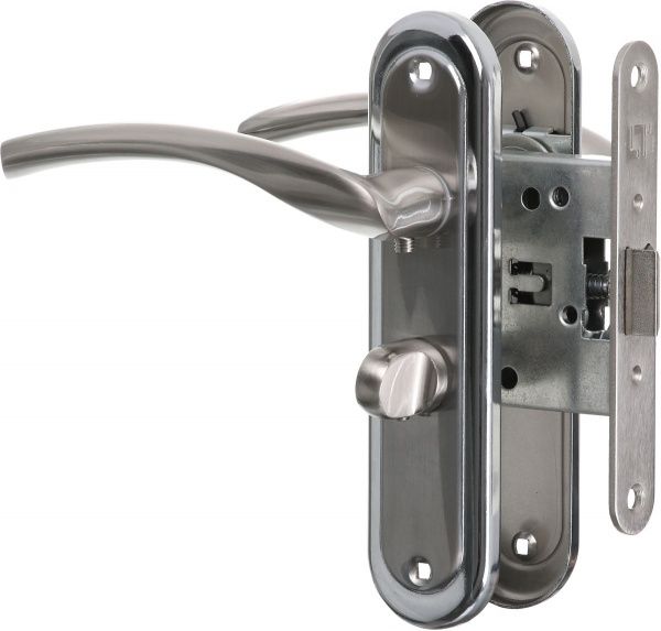 Замок врезной с ручками Blazer санузловый SN/CP WC 47,5 мм никель