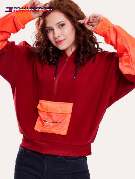 Джемпер Tommy Hilfiger BLOCKED POLAR MIX HOODIE S10S100355607 р. L красный