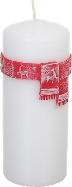 Свеча Цилиндр декоративная Шарф белый 70x150 Pako-If