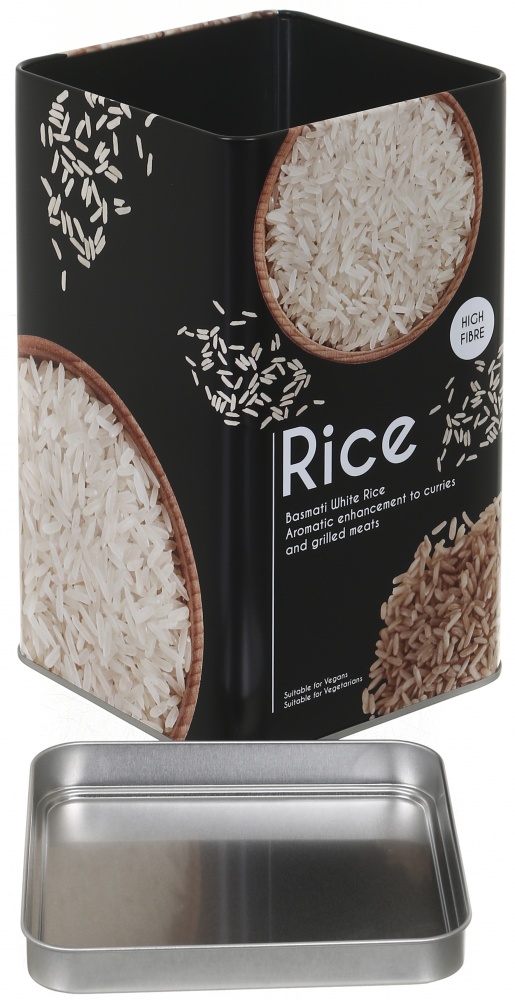 Ємність для зберігання Flamberg Premium Loft Rice&Buckwheat чорна 18,3х10,5х10,5 см дизайн в асортименті