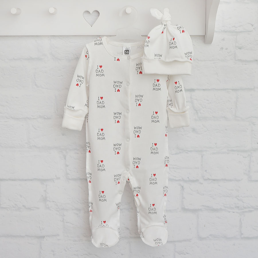 Комбінезон Blanka Люблю тата і маму білий р.62-68 110786