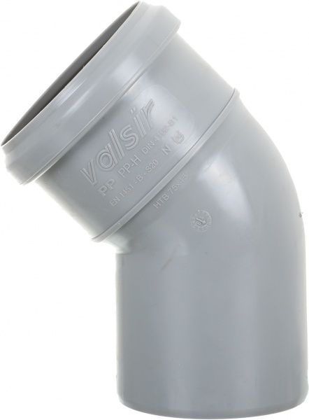Коліно труби Valsir O75 HTB 45°