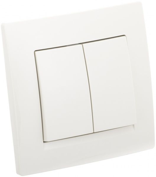 Вимикач двоклавішний UP! (Underprice) One Plus без підсвітки 10 А 220В крем 706-0303-101