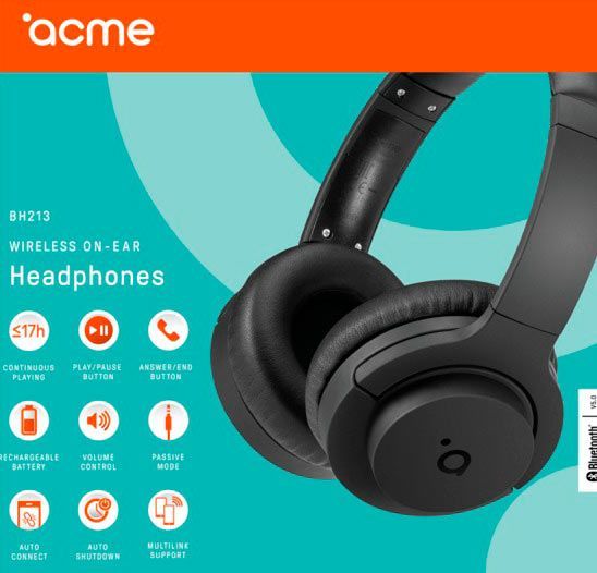 Навушники Acme BH213 Wireless On-Ear Headphones black 