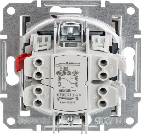 Перемикач прохідний одноклавішний Schneider Electric Sedna без підсвітки 10 А 250В IP20 графіт