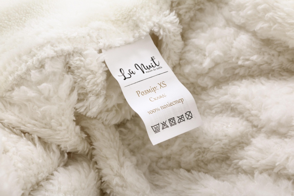 Набор La Nuit халат женский с капюшоном и носками Geneve р. L айвори