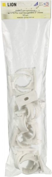 Кліпса Lion 26 мм для кріплення поліпропіленової труби 10 шт.