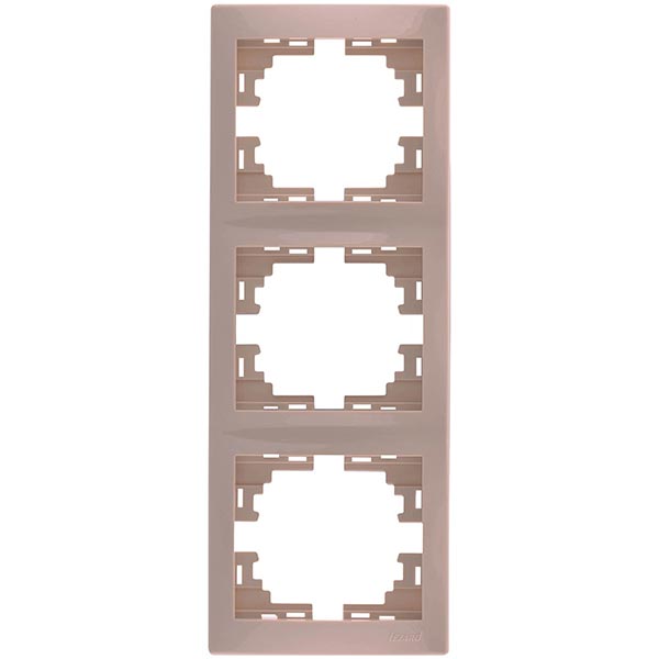 Рамка тримісна Lezard MIRA вертикальна кремовий 701-0300-153