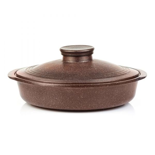 Каструля керамічна низька 28 см граніт сірий D4426