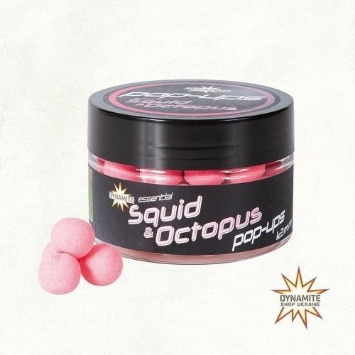 Плавающие бойлы Pop-Up Dynamite Baits FLURO - SQUID & OCTOPUS - 12MM 30 г кальмар/ осьминог