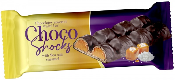 Батончик вафельный Choco-shocks Choco-shocks с соленой карамелью 45 г 