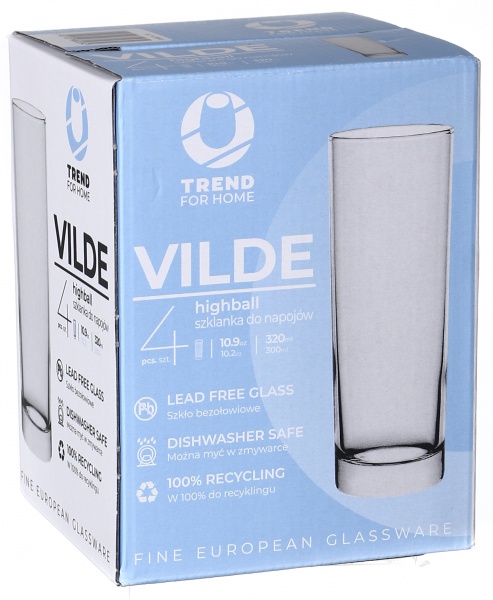 Стакан высокий Gina 385 мл 1 шт. Trend Glass 