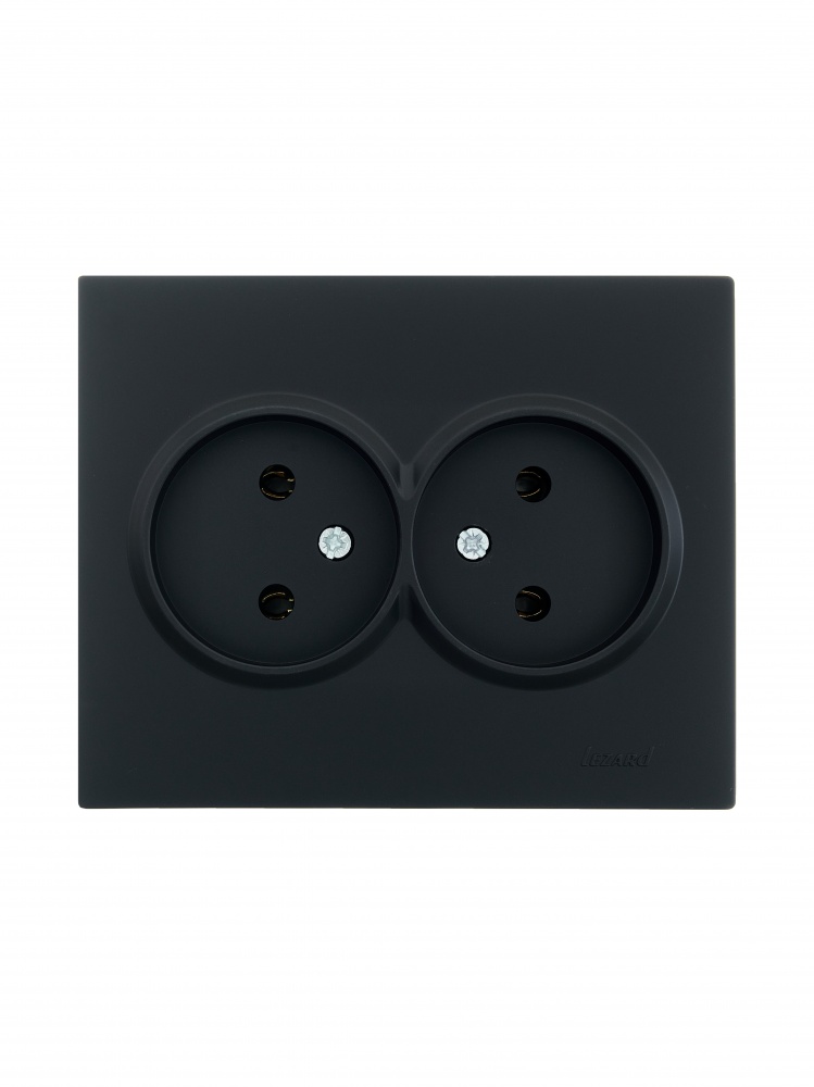 Розетка подвійна 2 без заземлення Lezard Vesna IP20 антрацит 742-4200-128B