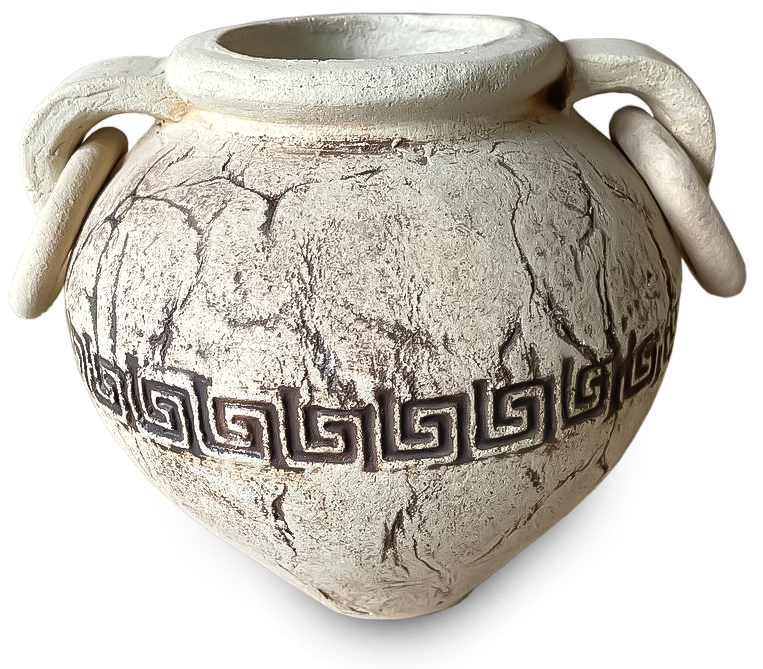 Вазон декоративний шамот Кринка овальний беж/коричневий Наша Кераміка