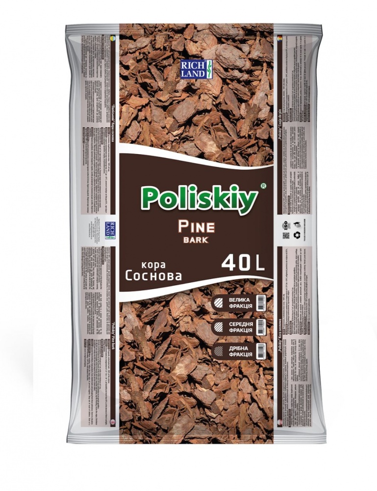 Кора декоративная Поліський средняя 40 л