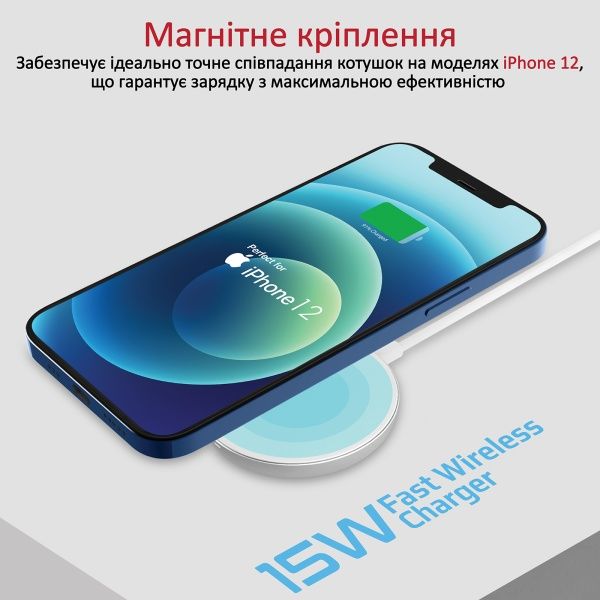 Беспроводное зарядное устройство Promate AuraMag-15W Silver 