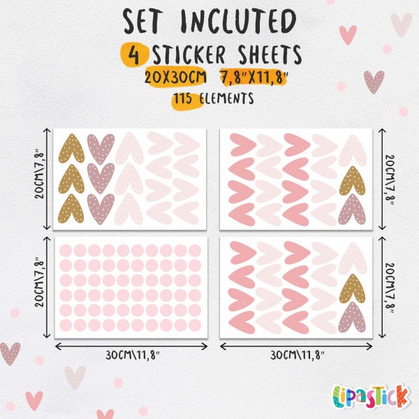 Стикеры-паттерны Lipastick Hearts 120х20 см 7010620223