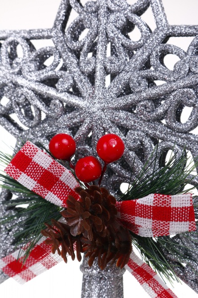 Верхівка для ялинки 21х20х2.5 см EA0188S глянцева срібло 