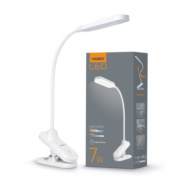 Настільна лампа офісна TITANUM Videx 1x7 Вт білий 25051 
