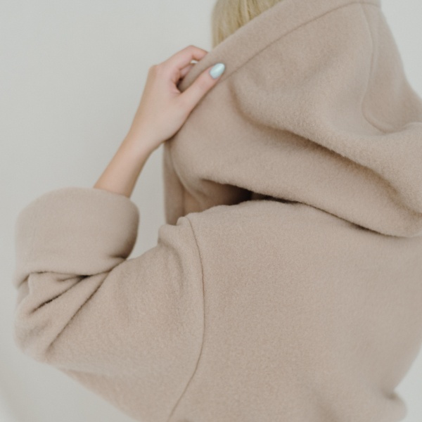 Халат женский Flokati Coral з капюшоном р. M/L бежевый