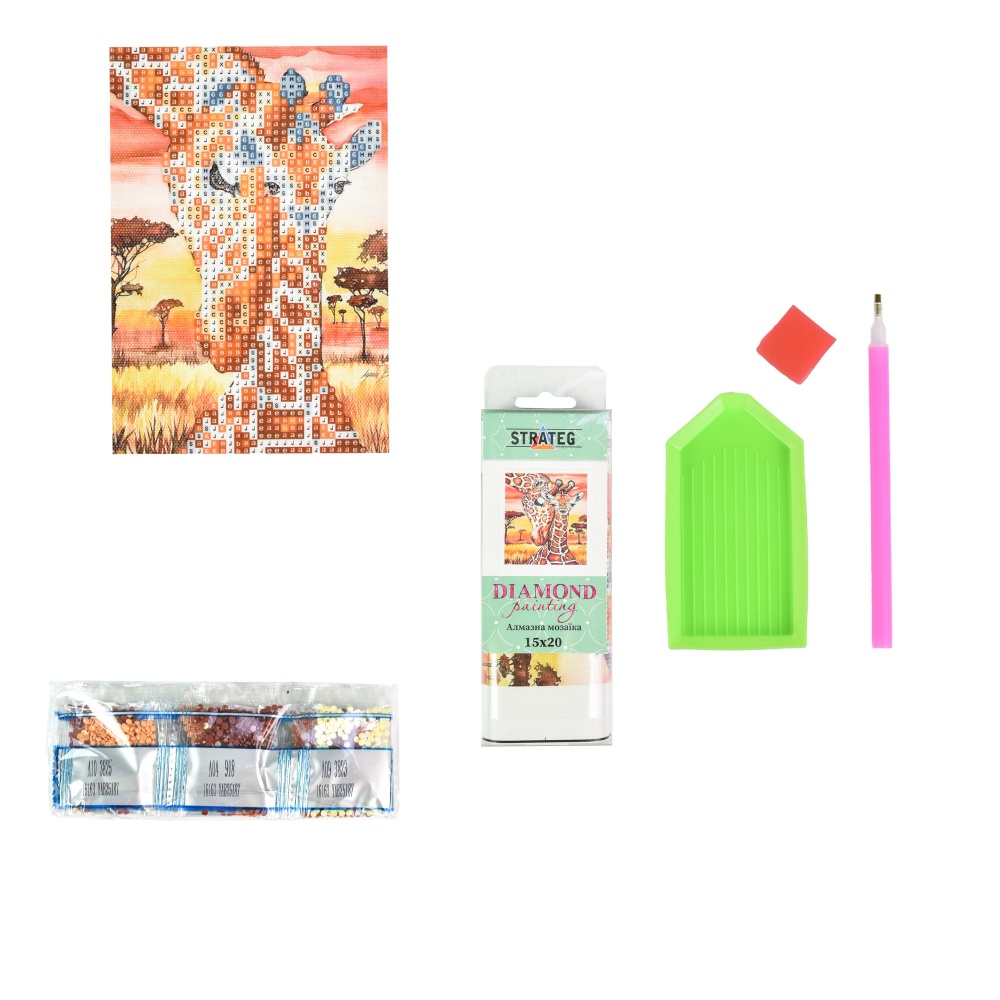 Алмазная мозаика 15х20 см в ассортименте Strateg