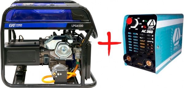 Генератор комбинированный EVO LPG6500 + Инвертор Днестр АС-315 — фото 1
