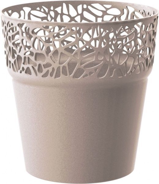 Кашпо пластикове Prosperplast Naturo круглий 3,2л мокко (78986-7529) 