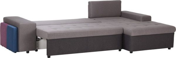 Диван угловой ADK Канзас Е25 правосторонний серый 2650x1620x770 мм