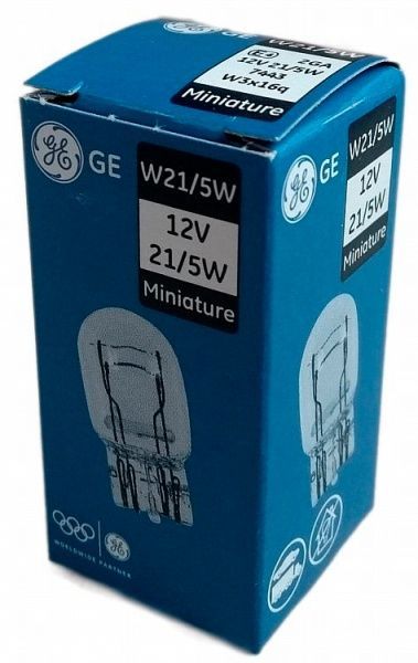 Лампа розжарювання GENERAL ELECTRIC (7443) W21/5W W3x16q 12 В 21 Вт 1 шт