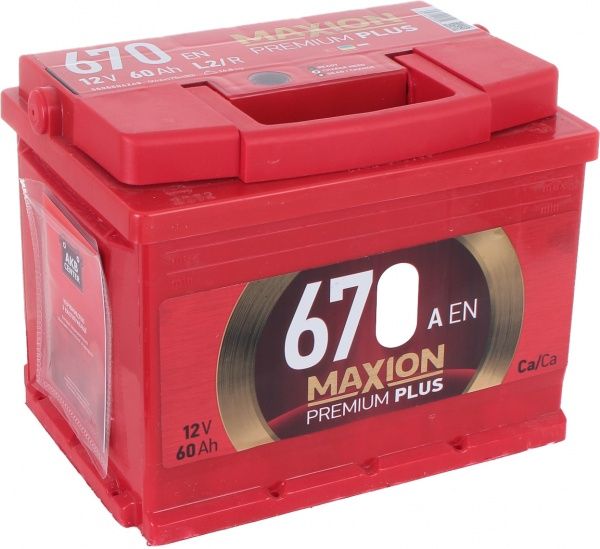 Аккумулятор автомобильный MAXION Premium+ 6СТ - 60 А2E 670 R 60А 12 B «+» справа