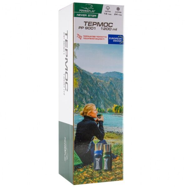 Термос 750 мл зеленый 9001 PowerPlay