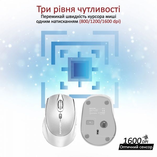 Мишка Promate Clix-5 Wireless White 