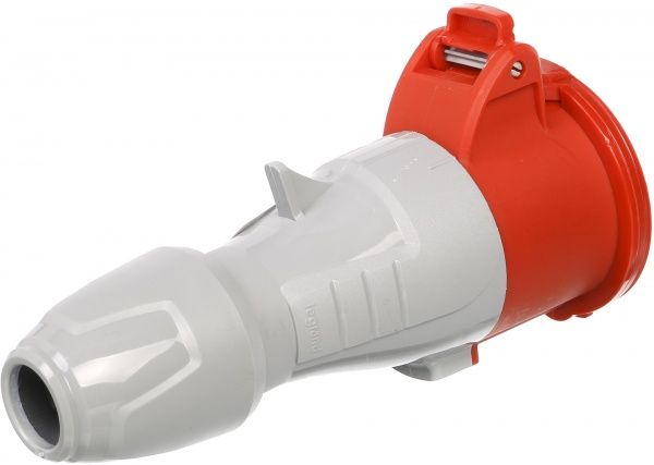 Розетка наружной установки с заземлением Legrand 16A 3К+З 415В IP44 серый с красным 555108