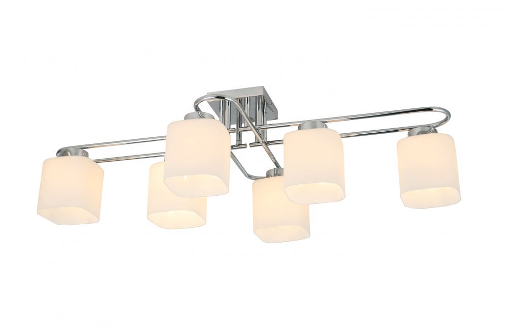 Люстра Sensio Orlean 6x40 Вт E27 хром/белый LS-07380/6W-E2740W